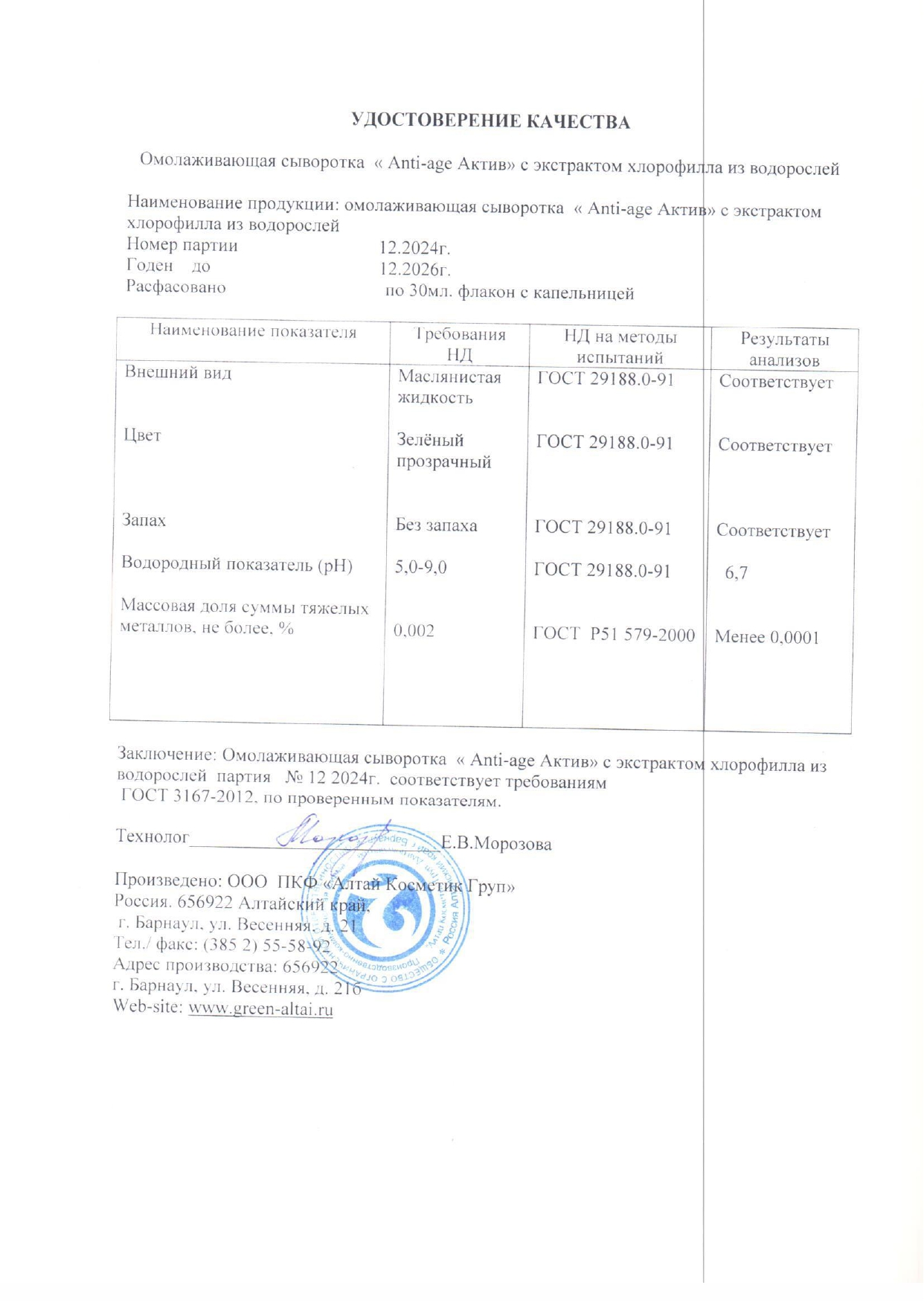 Паспорт №122024